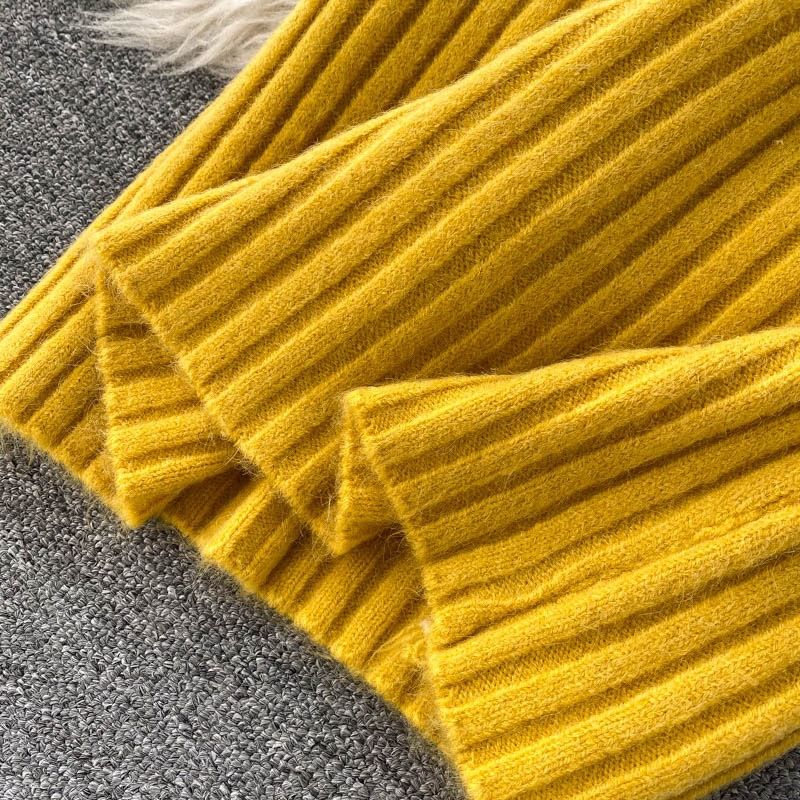 Ensemble robe en tricot à manches chauve-souris surdimensionnées – Pull décontracté à manches longues et robe midi (taille unique) – Mélange doux d'acrylique et de nylon_voghion.com