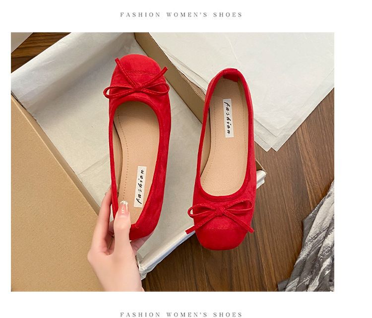Evening Wind Bow Flat Shoes One-pedal Single Shoes Japanese Grandma Shoes Spring And Summer Doudou Shoes Mother Women's Shoes Ladyshoes_voghion.com