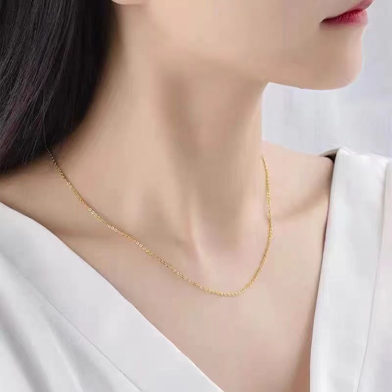 Titanium Steel Niche Natural Stone Lapis Lazuli Heavy Craft Necklace Pendant DIY High Color Retention Gold Plating_voghion.com