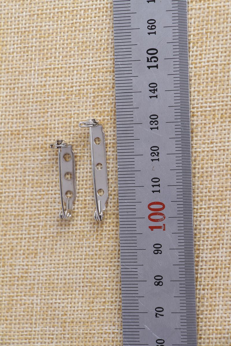 2.5CM-3.8CM Copper Iron Metal Safety Pin With Lock Buckle Brooch_voghion.com