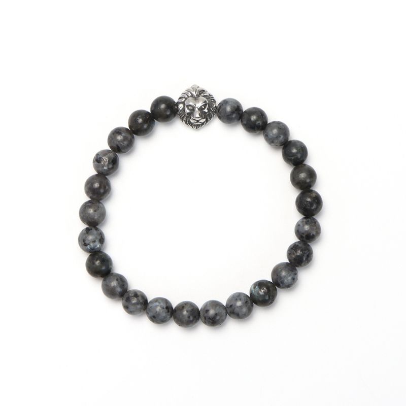 Bracelet minimaliste en perles de tête de lion pour hommes et femmes - Perles de verre de 8 mm, design unisexe, élégant et polyvalent pour des cadeaux. Bracelet en perles de 8 mm_voghion.com