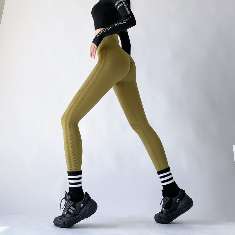 Cro-Border Fitne No Embarrament Line Yoga Set High Wait Hip Lift Running Spring And Autumn Sport Tight Long_voghion.com