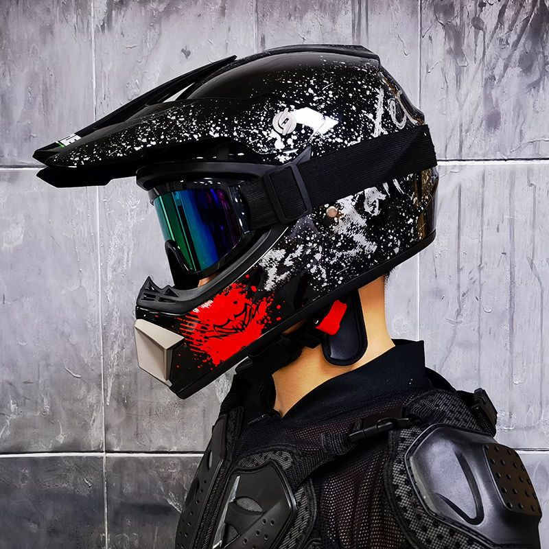 Off-road helmet men's and women's pull helmet kart ATV teenagers children's mountain downhill helmet gloves goggles_voghion.com