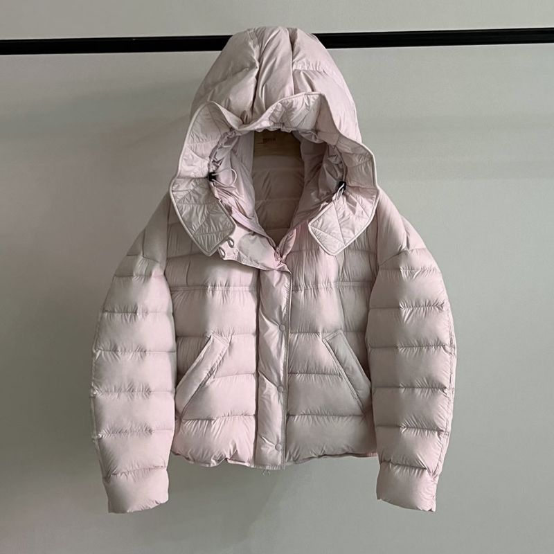 ragazza Ragazza Ragazza 2025 Little Pea 90 White Duck Bud Giacca con cappuccio a coste in piumino da donna corta invernale Nuova versione coreana per figure minute_voghion.com