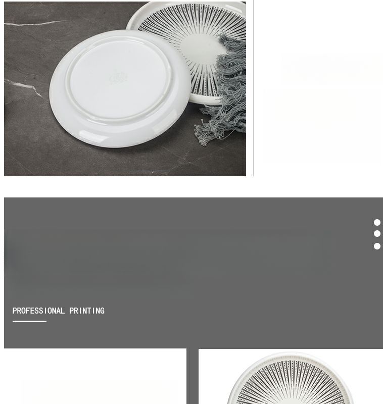 European Style Porcelain Melamine Tableware Round Commercial Western Steak Salad Straw Hat Buffet Plate_voghion.com