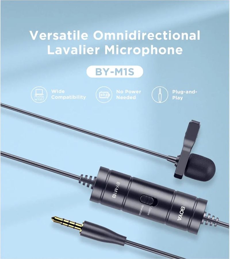 BOYA BY-M1S 3,5 mm TRRS Lavalier-Mikrofon für Smartphone-PC-Kamera Ansteckmikrofon Aufnahme Youtube Live-Streaming 6 m Kabel_voghion.com
