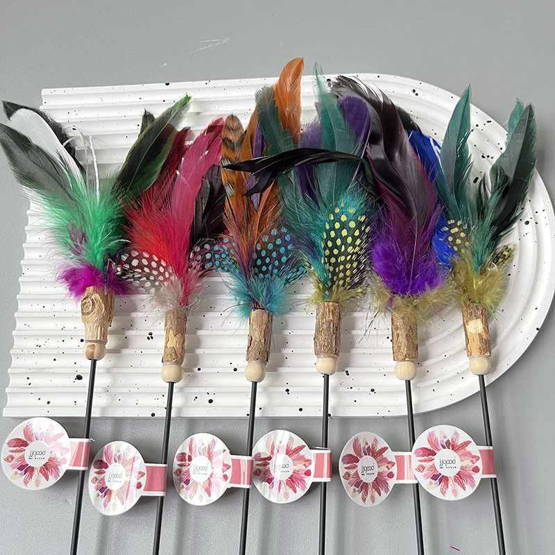 New Wooden Wand With Feather, Extended Teaser Rod, Cat Scratching And Chewing Toy_voghion.com