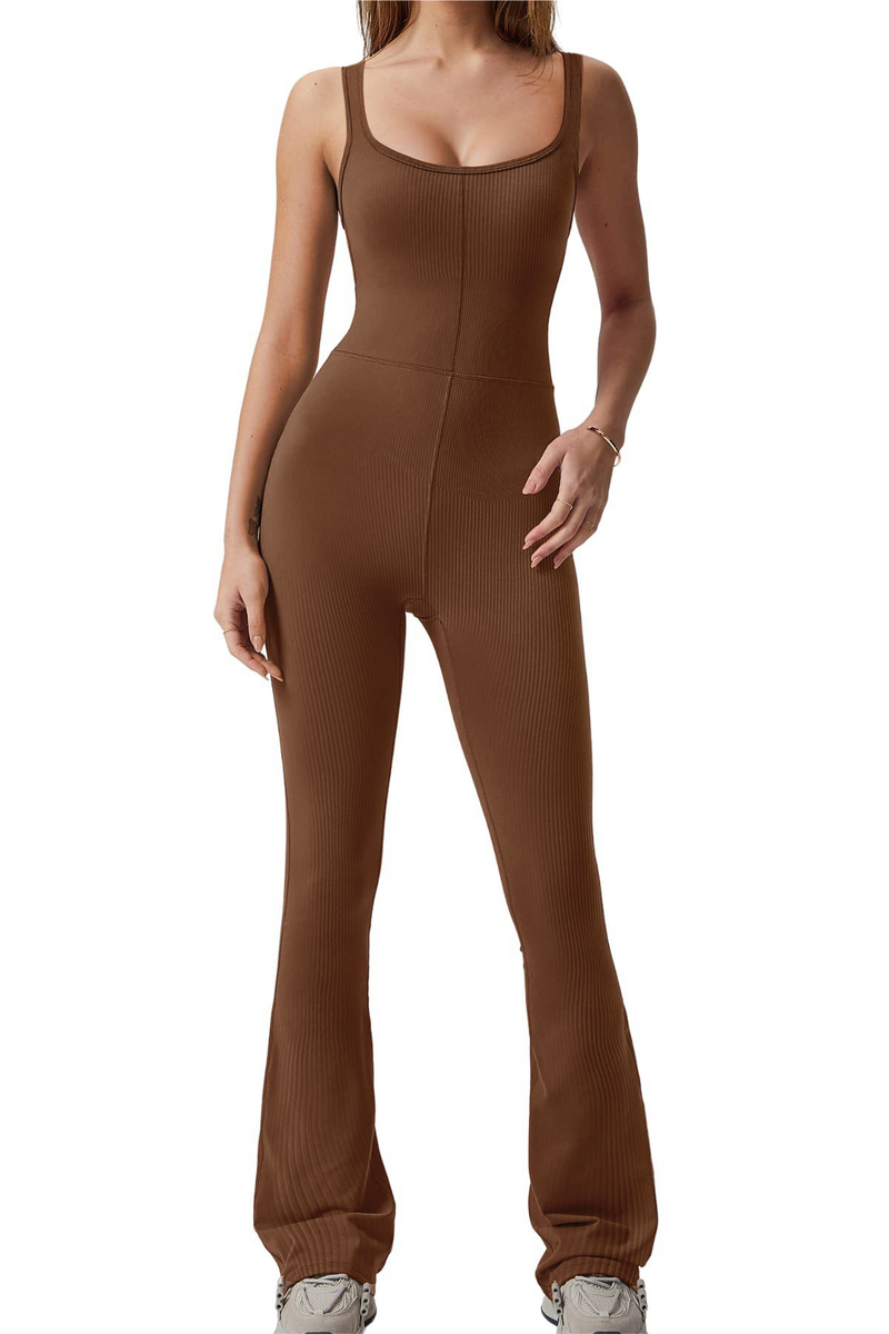 Diyun Damenmode 2023 Neue enge elastische einfarbige Jumpsuit-Hose_voghion.com