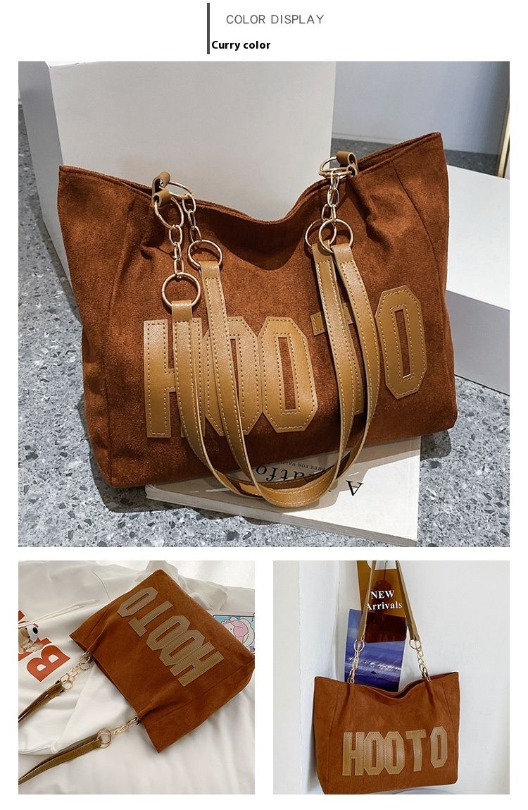 College Student Class Single Shoulder Canvas Women's Large Capacity 2024 New Autumn Commuter Tote Big Bag_voghion.com