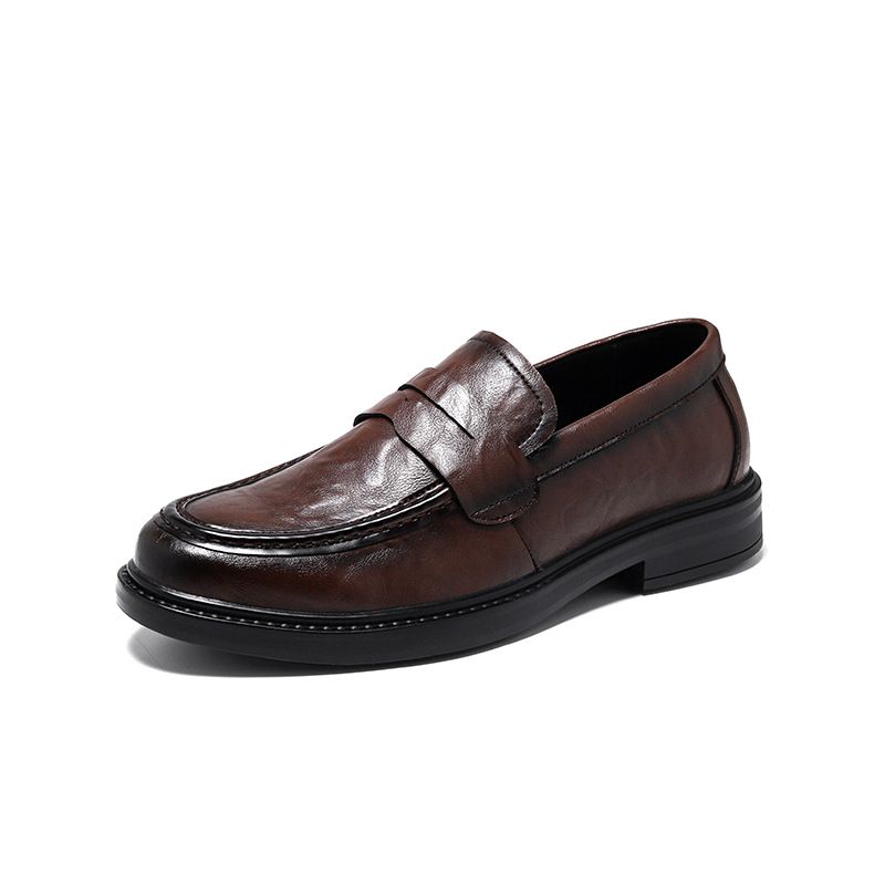 Lederschuhe, Echtes Leder, Business-Kleidung, Britischer Stil, Herren Casual New Herbst und Winter, Einbeinige Loafer,_voghion.com
