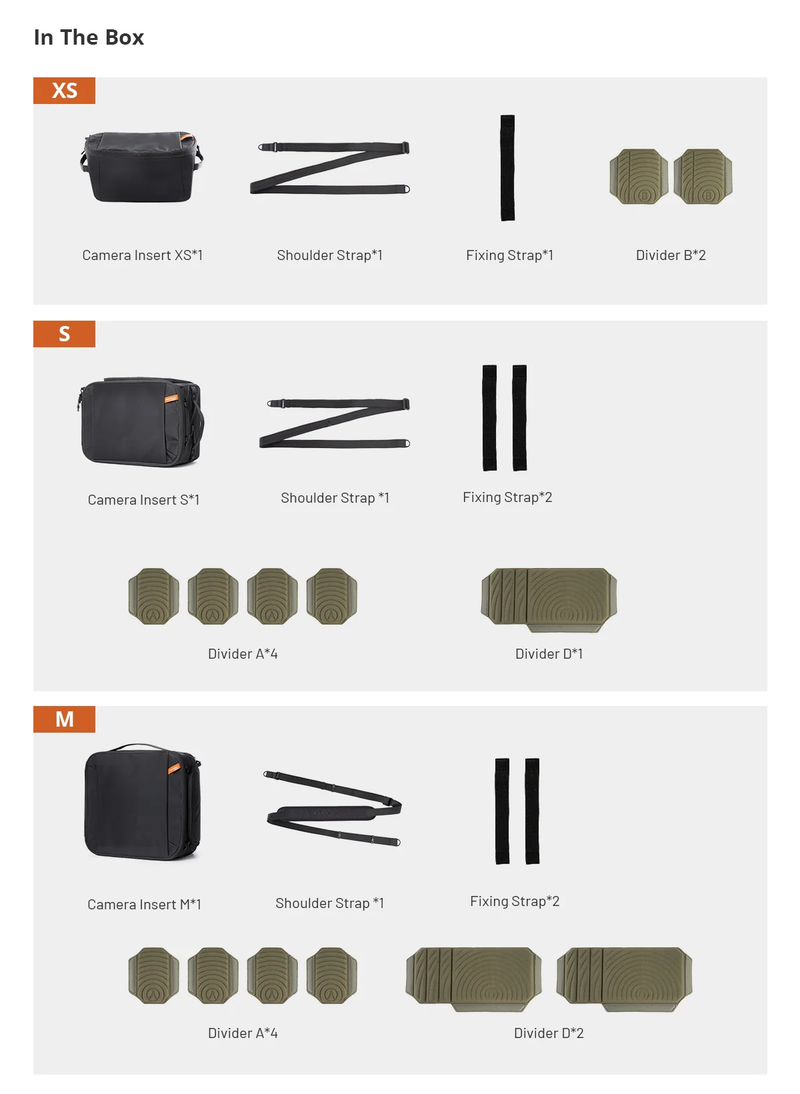PGYTECH Camera Insert Bag XS S M Pouch For DSLR/SLR Lens With Thick Partition For Canon/Nikon/Sony/Mirrorless Cameras_voghion.com