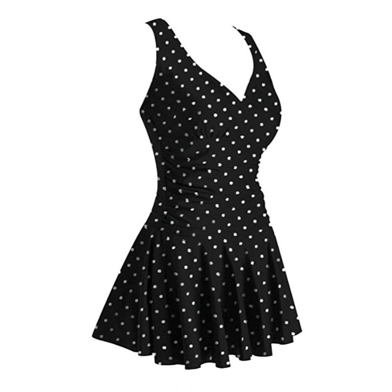 Traje de baño conservador de una pieza con estampado de cerezas para mujer, de talla grande, que cubre el vientre y adelgaza las aguas termales_voghion.com