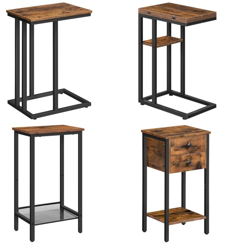 HOOBRO Narrow Side Table Slim Bedside Table Sofa End Table Nightstand Two Models_voghion.com