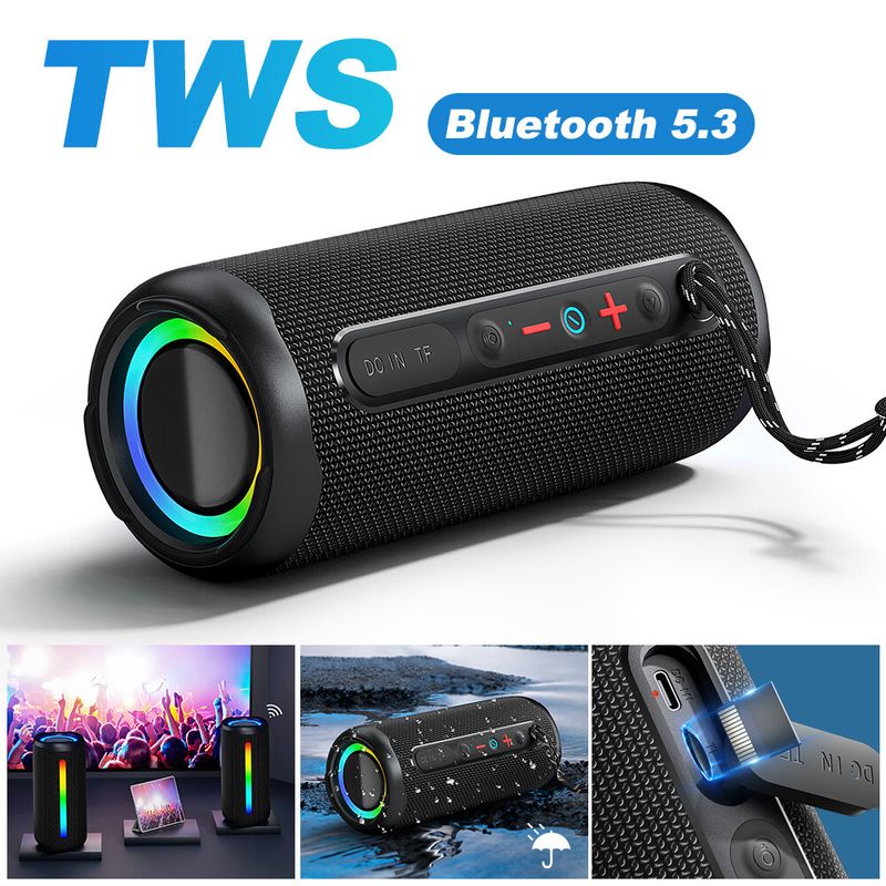 Enceinte Bluetooth portable 30 W, basses profondes et extra-fortes, étanche, pour l'extérieur_voghion.com