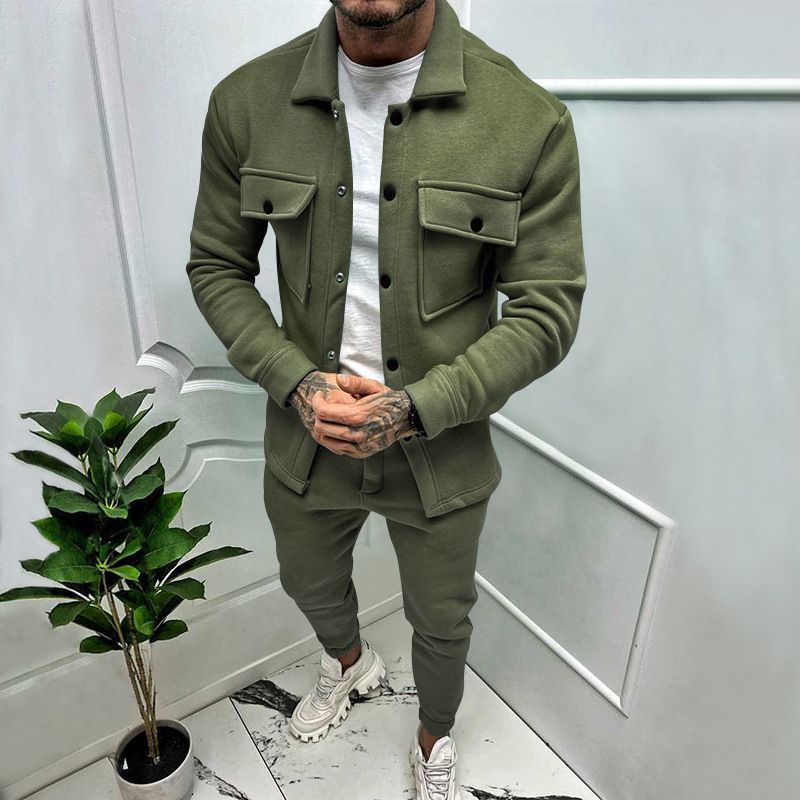Herbst und Winter neue Knopf Wildleder Herren trendige Casual Anzug Männer_voghion.com