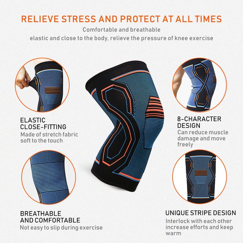 1PC Compressione Ginocchiera Allenamento Ginocchio Supporto per Sollievo dal Dolore Articolare Corsa Basket Maglia Ginocchiera per Adulti_voghion.com