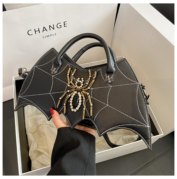 Women's Bags Handbag Fashion Creative Handmade Spider Bag Personality Embroidery Diamond Women's Bag PU Messenger Bag_voghion.com