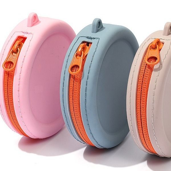 Solid Color Creative Silicone Round Fashion Korean Version Accessory Bag Student Clutch Diving Material Coin Purse_voghion.com