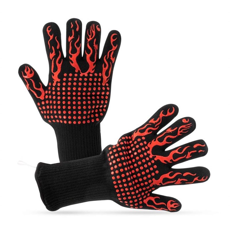 Guantes de silicona para barbacoa resistentes al calor hasta 800 grados Celsius y 1472 ℉, resistentes al calor y a las quemaduras, aptos para hornos microondas._voghion.com