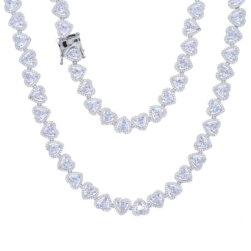 Women's Jewelry Heart Shaped Zircon Necklace Fashion Trend Inlaid Zircon Women's Necklace_voghion.com