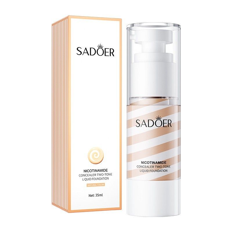 All English SADOER Nikotinamidový korektor Dvoubarevný tekutý podklad pro fixaci, opravu obličeje a hydratační make-up_voghion.com