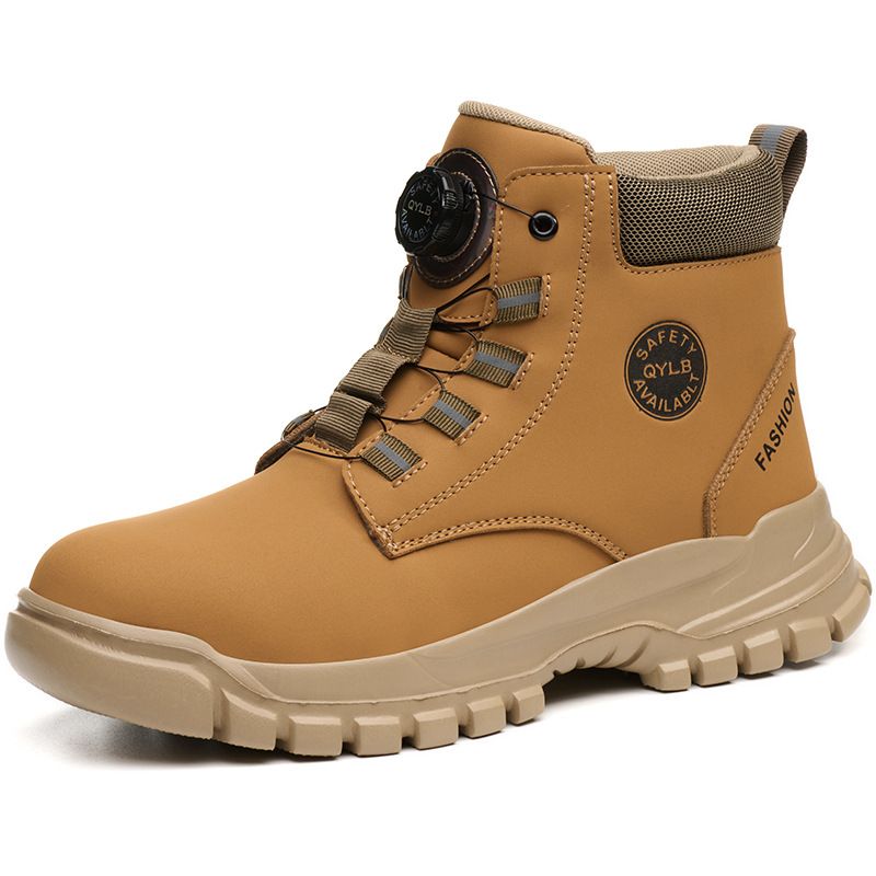 Euro Step New High-top Men's Steel Toe Kevlar Safety Shoes Lightweight Comfortable Protective Work Boots_voghion.com