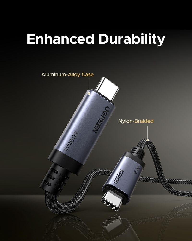 80Gbps USB4 GEN4UGREEN To USB C Cable 240W PD 3.1 Fast Charging, Thunderbolt 4 Aluminum Shell Braided For Book_voghion.com