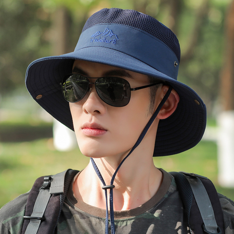 Fisherman Men Spring Summer Wide Brim Outdoor Hiking Foldable Sun Men's Fishing Hat_voghion.com