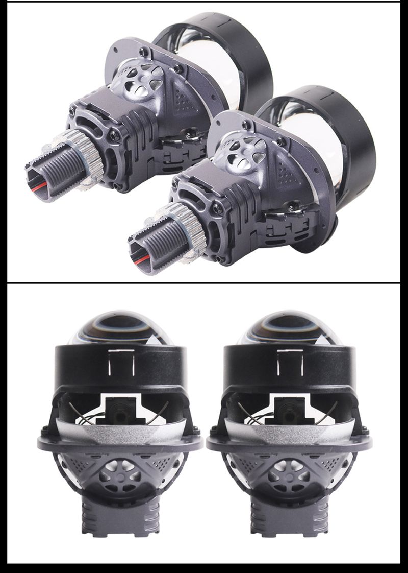 SANVI 2.5'' Auto Bi LED Projector Lenses For Car Headlight H4 H7 9005 9006 Bulb Angel Eyes Motorcycle Light 110W_voghion.com
