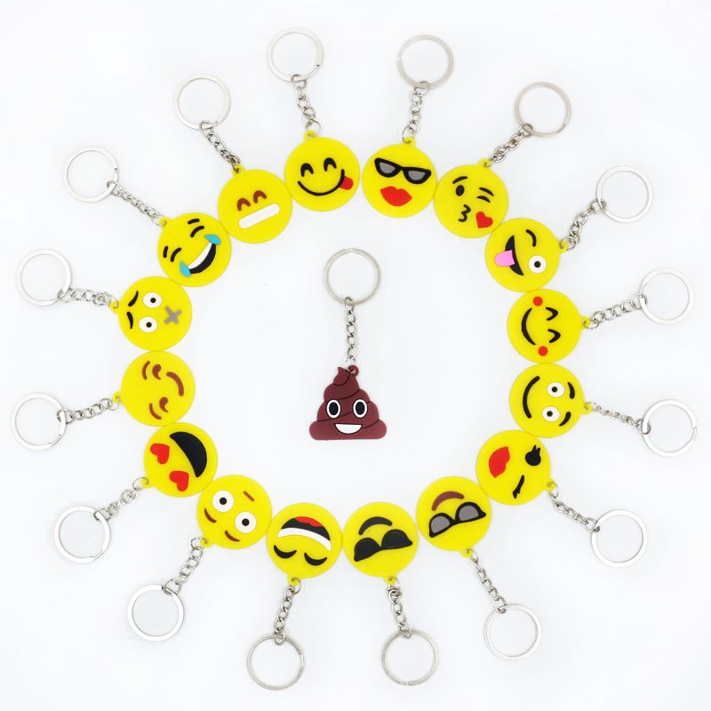 Expression nøglering Q søde udtryk serie emoji udtryk PVC nøglering taske vedhæng bil nøglering engros_voghion.com