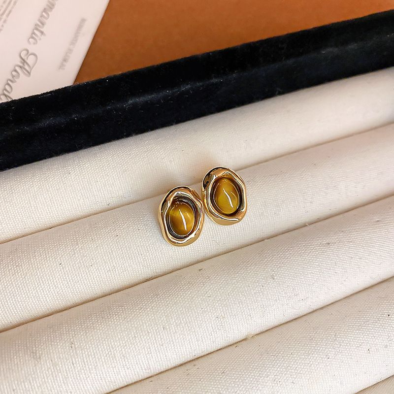 Orecchini a bottone in metallo argentato con perle geometriche, stile francese, personalità, moda, temperamento, nuovi gioielli_voghion.com