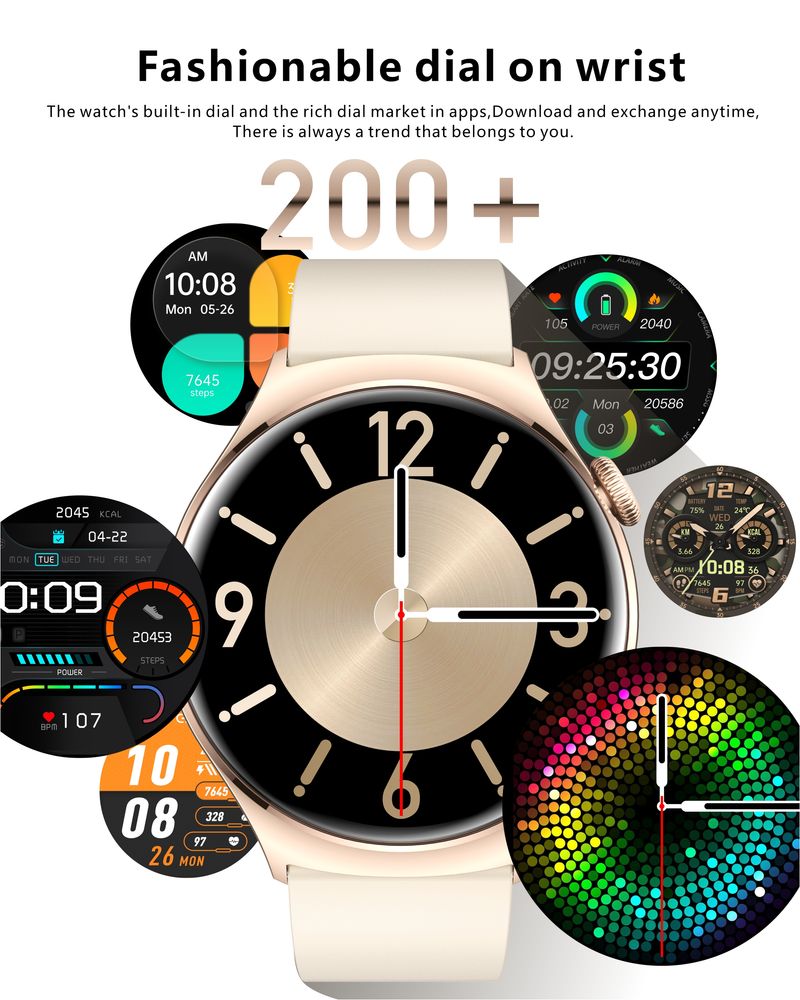 Bluetooth Call Smart Watch Men Women 1.43inch AMOLED Screen Watches Sports Fitness Tracker Heart Rate Smartwatch For Android IOS_voghion.com