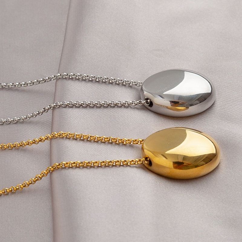 2025 Women Fashion Brand new matte metal oval pendant, geometric long women's sweater luxurious and charming fine necklace, artificial_voghion.com