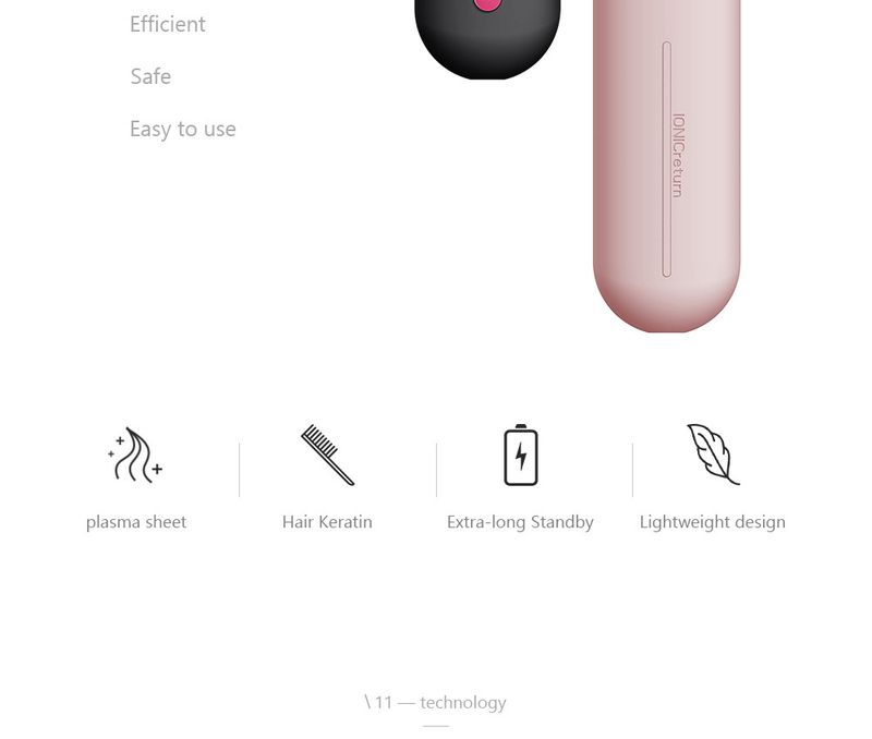 Støbeværktøj trådløs hårglattekam negative ioner mini bærbar fluffy krøllejern glat dobbelt formål hårglattekam negative ioner_voghion.com