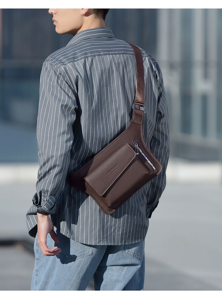 Borsa da uomo retrò, grande capacità, borsa a tracolla impermeabile, borsa sportiva portatile in PU di alta qualità_voghion.com