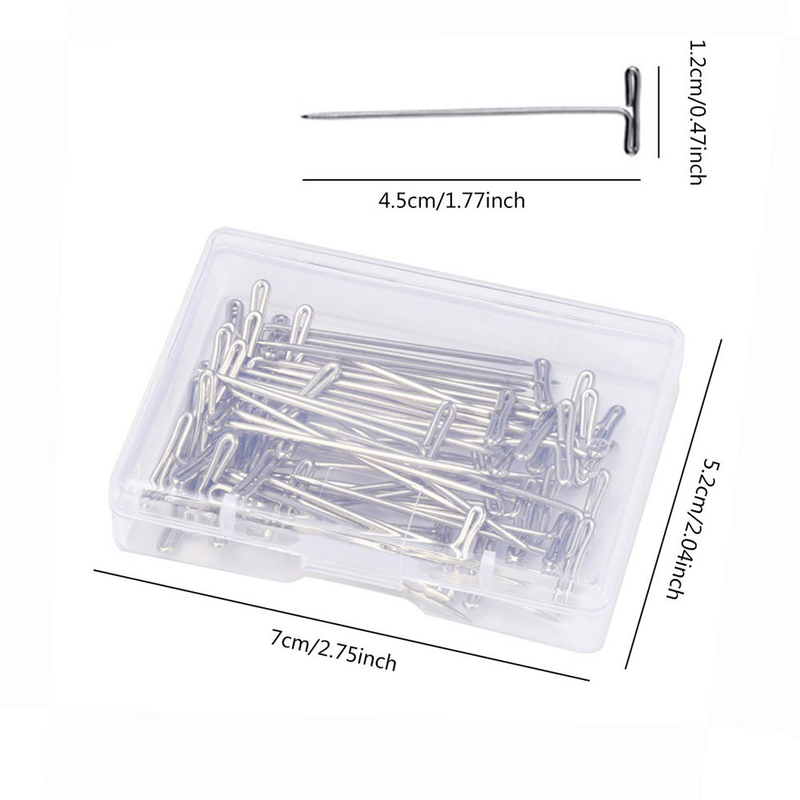 Épingle à aiguille en forme de T pour le moulage et la fixation d'extensions de perruque multi-spécifications_voghion.com