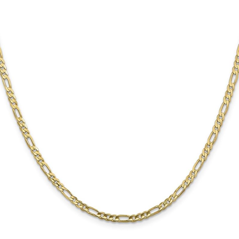 10K 3mm Flat Figaro Chain_voghion.com