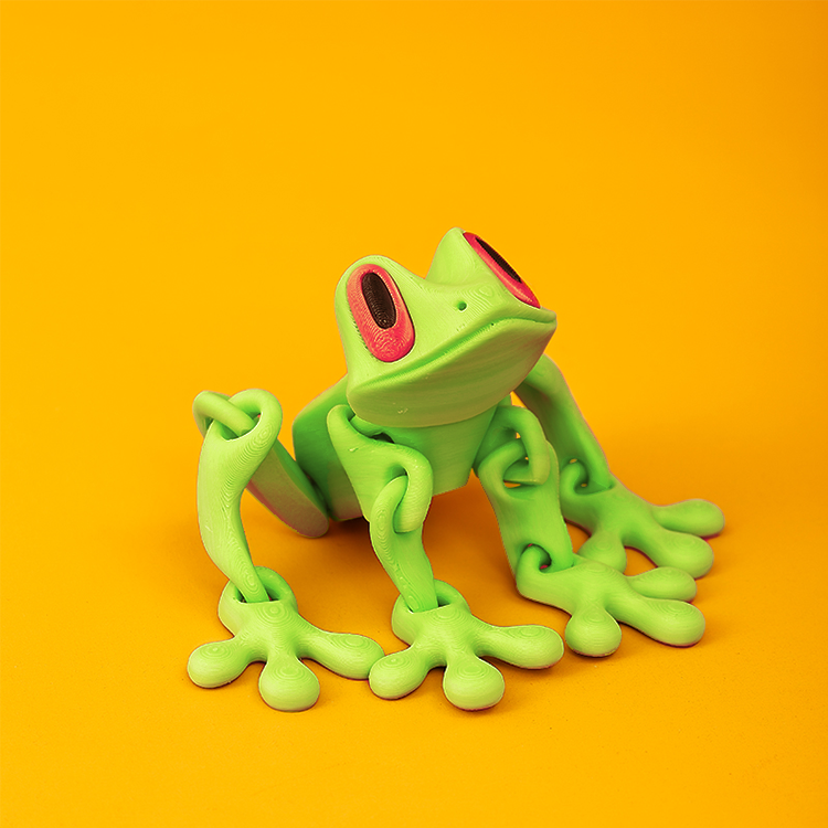 2025 Trendy Black Technology 3D Printed Magnetic Frog Fridge Magnet Movable Joint Ornament Luminous Dragon Toy_voghion.com