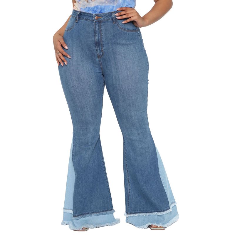 Pantalon évasé extensible à jambes larges pour femmes, vêtements à la mode, couleur assortie, coupe slim_voghion.com