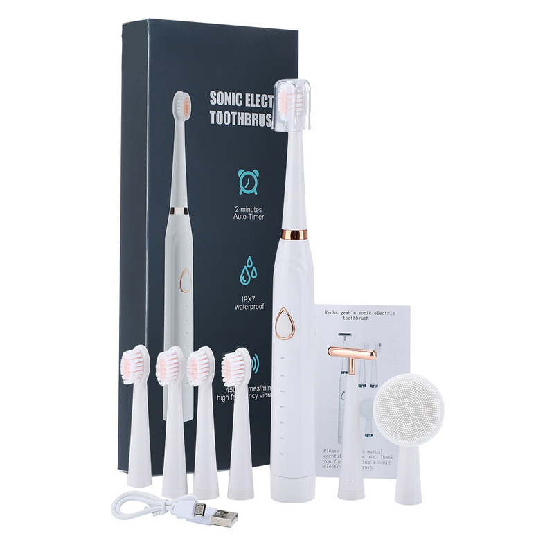 Brosse à dents électrique rechargeable à vibrations soniques_voghion.com