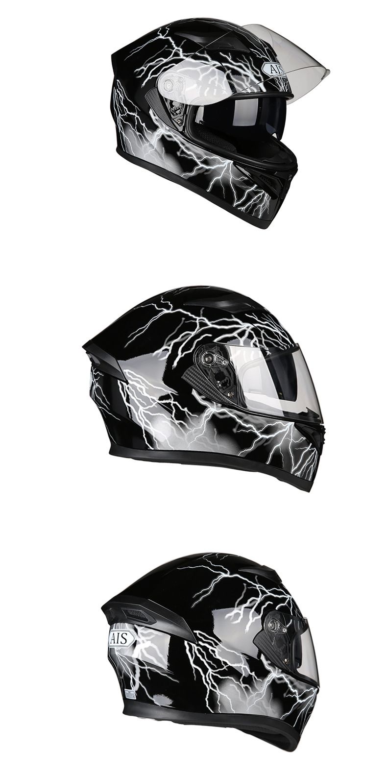 Casco da moto elettrico da uomo e da donna Aishi, copricasco integrale, personalità, estate, fresco, cavaliere, motocicletta con angolo Bluetooth_voghion.com