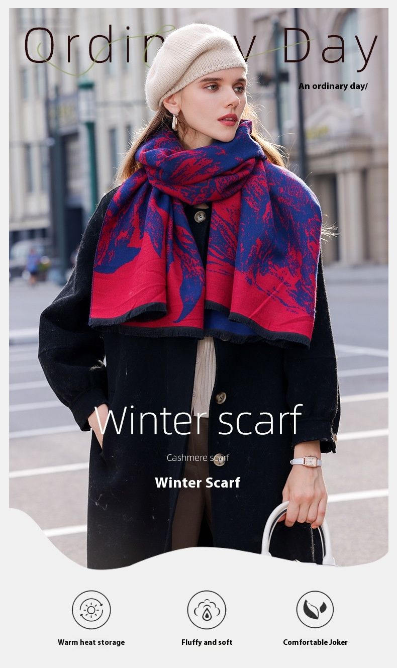 Scarf Female Winter Hot Item 2024 New Cashmere Student Warm Scarf Fashionable Versatile Shawl Outer Outfit_voghion.com