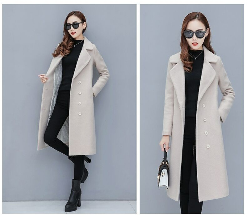Female Woolen Coat Veet 2023Women's Double-Breasted Woolen Coat Spring And Autumn Woolen Coat Fashion Suit Collar_voghion.com