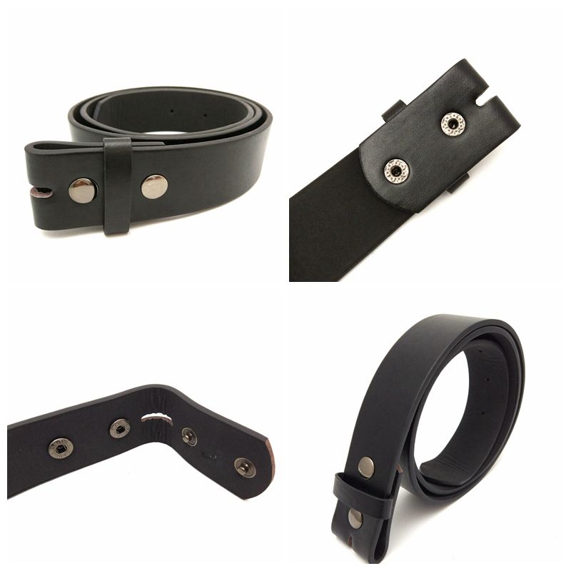 HOT DIY Gürtel Zubehör Schwarzer PU-Ledergürtel ohne Schnalle für Männer 105 bis 130 cm Länge 3,8 cm Breite_voghion.com