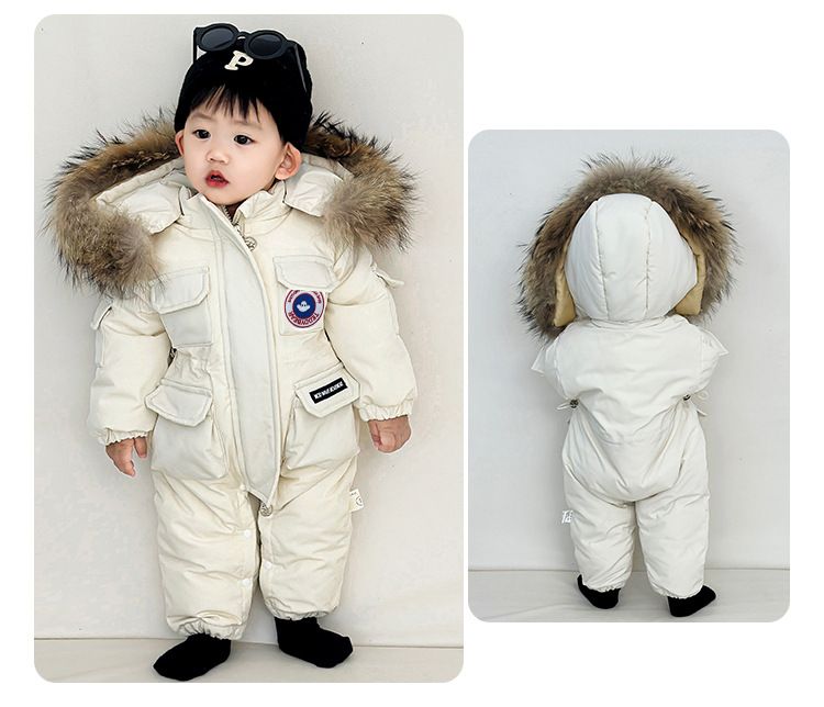 Premium Baby Winter Snowsuit - Warm & Soft Down-Filled Jumpsuit With Detachable Hood For Newborns & Toddlers (A-Class Safety)_voghion.com