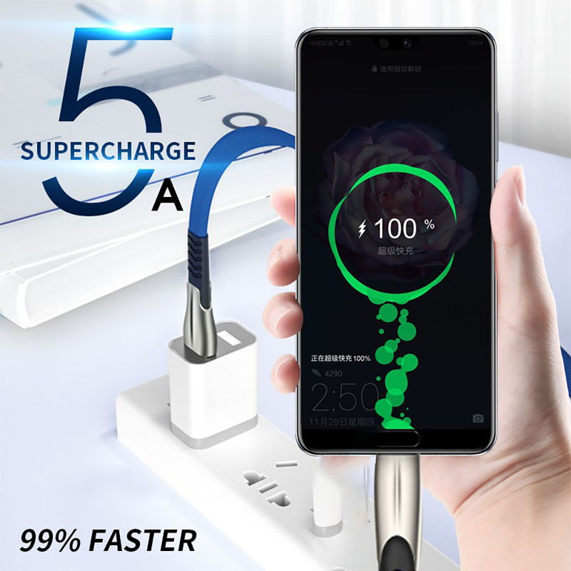 5A40W Zinc alloy fast charging cable C-type USB mini cable suitable for Samsung Xiaomi Huawei mobile phone accessories_voghion.com