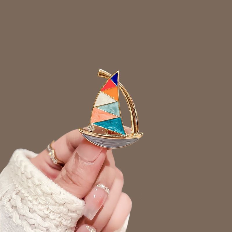 Small Sailboat Brooch, High-end Femininity Badge, Smooth Sailing, Pin Anti-light Buckle, Suit Corsage Accessories_voghion.com