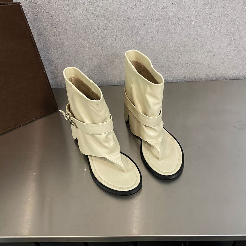 Νέο καλοκαιρινό παντελόνι με γαλλικό μανίκι και αγκράφα για το καλοκαίρι του 2024, δροσερές μπότες, γυναικεία παπούτσια_voghion.com