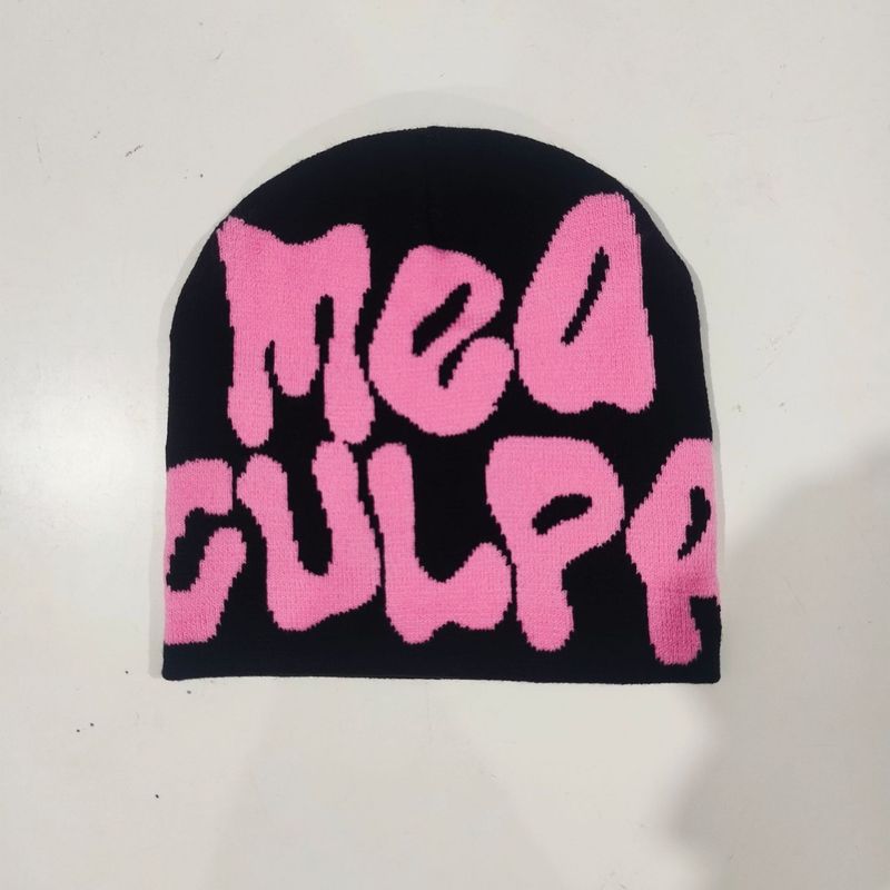 Berretto invernale caldo in jacquard lavorato a maglia con lettere hip-hop Mea, unisex_voghion.com