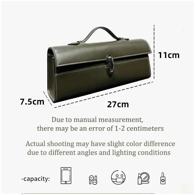 Brand Genuine Leather Tote New Women's Simple Handbag Small Square Baguette Bags High Quality Savette Symmetry Slim Bag_voghion.com